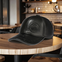 Gorra de Béisbol de Cuero Vacuno Genuino con Grabado Personalizado y Cierre Metálico