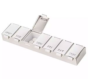 Silver Plated Food Grade Weekly <b>Tablet</b> Box <b>7</b> Days Pill Box Plastic Metal Product Category - Product Image 2