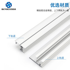 BETOCI Folding Sliding Door <b>Hardware</b> Double Damper Track Wall Mount <b>Wardrobe</b> Doors - Product Image 3