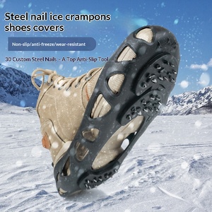 New TPE 30-tooth Steel <b>Crampons</b> Outdoor Anti-slip <b>Shoe</b> Covers Strong Grip Ice Grips Easy Put Take for Rock Climbing Snow Mud - Product Image 2