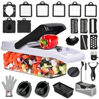 Hachoir à légumes multifonctionnel 26 en 1 Articles de cuisine en métal Mandoline Coupe-légumes manuel