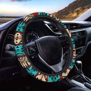Nieuwe Mode Tribal Aztec Patroon Auto Stuurwiel Covers Eenvoudig Schoon Te Maken Installeren Universele Suv Truck Bestelwagens Van Hoge Kwaliteit Antislip
