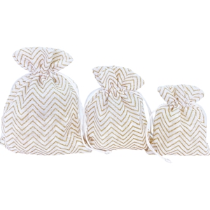 Custom Gold Powder Linen Drawstring <b>Gift</b> <b>Bags</b> for Holiday <b>Party</b> Present Packaging - Product Image 6