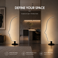 Lámpara de Pie LED Escultural Moderna Europea con Diseño de Rostro, Lámpara Artística para Sala de Estar, Dormitorio y Decoración del Hogar