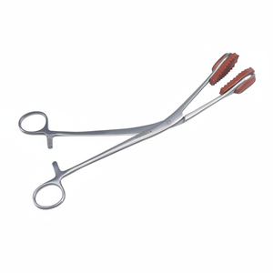 Pinzas Uterinas Ligeramente Curvadas de 29 cm, Acero Inoxidable, Resina Plástica, Materiales de Goma, Potencia Eléctrica Manual por Surgiright - Product Image 1