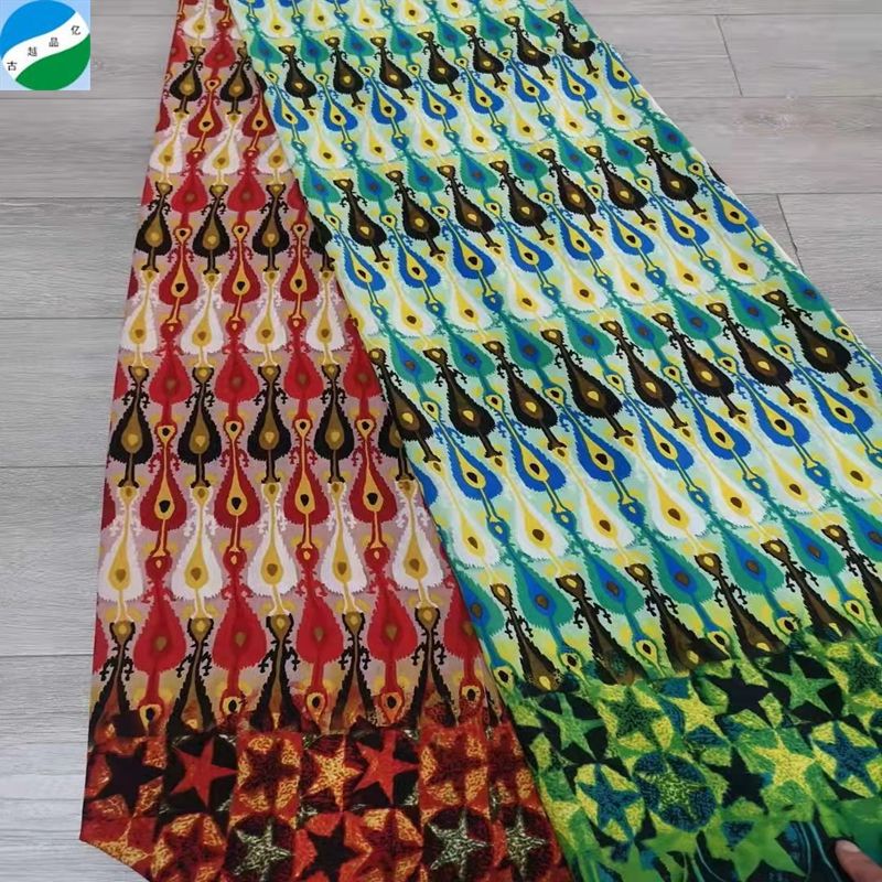 印度民族风格梭织罗纹涤纶面料热升华印花现货价格便宜来自中国