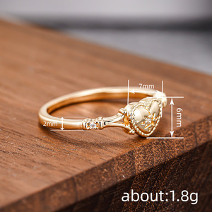 Anello con Diamante Taglio Cuore A098 in Oro Massiccio 18K, Diamante Naturale, Gioiello Romantico da Donna per Fidanzamento - Product Image 4