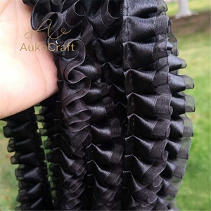 Pita Satin Organza 25mm untuk Aksesoris Pakaian DIY, Kerajinan, Pakaian Hewan Peliharaan, Gaun, Dekoratif, Kain Renda Berlipit Dua Lapis - Product Image 5