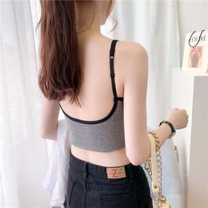 <span class=keywords><strong>Top</strong></span> court dos nu noir pour femme, Camisole dos nu, mode décontractée, <span class=keywords><strong>Top</strong></span> tubulaire, sans manches, gilet court, Sexy, débardeur, soutien-gorge - Product Image 4