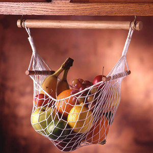 Boho Wall Hanging Decor Fruit Storage macrame fruit hammock for Kitchen//