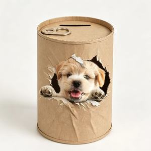 Tirelire pour enfants personnalisable, écologique, imprimée avec des dessins animés, tube cylindrique pour collection de pièces de monnaie - Product Image 4