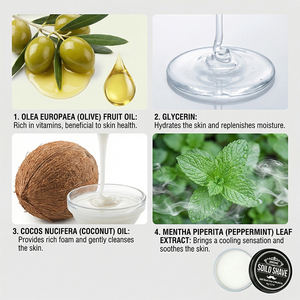 Custom Solid Shaving <b>Soap</b> ODM-Glycerin & Mint Leaf Extract Moisturizing Shave Cream with Natural Herbs for All Skin Types 60g - Product Image 5