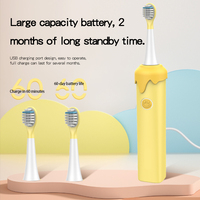 Brosse à dents électrique intelligente pour enfants, étanche, 2 têtes de rechange, brosse à dents sonique automatique, brosse à dents de dessin animé pour enfants