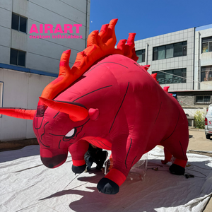 Globo inflable de la mascota del toro furioso de la exhibición del negocio, modelo animal inflable del toro rojo de la actividad del parque del césped - Product Image 3