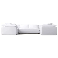 Canapé d'angle modulable en tissu doux et confortable, design élégant et personnalisable pour salon de villa