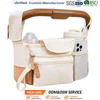 Organisateur de poussette personnalisé avec porte-gobelet, sac de rangement pour équipement de voyage pour bébé, organiseur de biberons et sac à couches pour bébé