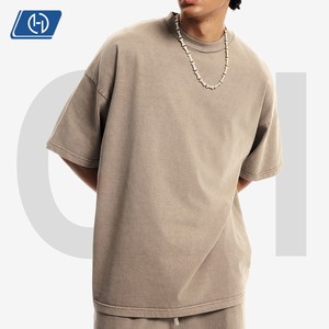 เสื้อยืดผู้ชายผ้าฝ้าย 100% น้ำหนัก 310 กรัม ทรงวินเทจ ผ้าขัดเนื้อนุ่ม ระบายความชื้นและกันยับ ทรงหลวม สวมใส่สบาย แขนสั้น - Product Image 1