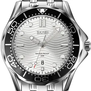 Skmei 9276奢华reloj hombre不锈钢30m防水腕表品牌48毫米模拟石英男士手表
