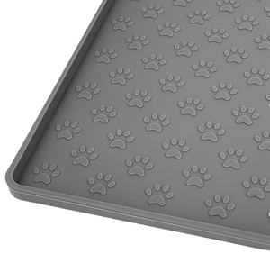 Modern Animal Pattern Edges Waterproof Non-Slip Eco-Friendly <b>Silicone</b> Pet Feeding <b>Mat</b> for Dogs with Stylish Border - Product Image 1