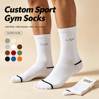 Chaussettes de sport en coton pour hommes, chaussettes d'entraînement avec logo, chaussettes respirantes, à séchage rapide, rayées, renforcées, personnalisées