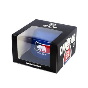 Boîte d'emballage personnalisée en gros avec logo pour casquette, boîte à chapeau, boîte d'expédition pour casquette de baseball, boîte cadeau pliable avec fenêtre transparente - Product Image 2