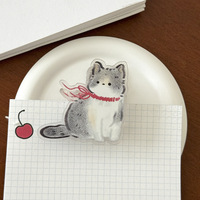 Clip de Sellado Acrílico con Diseño de Gatito Adorable, Material PP, Diseño de Cola Larga para Niñas y Estudiantes, Pequeño Clip de Notas con Dibujos Animados, Desde China