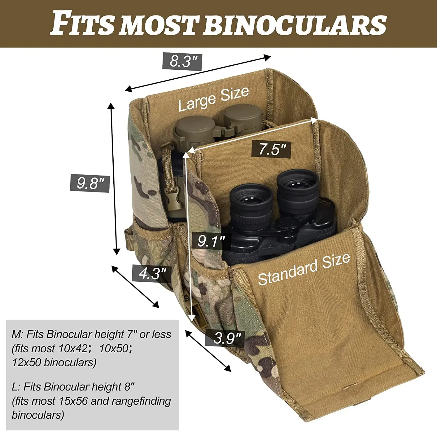 Binocular Harness Chest Pack Rain Cover Hunting Hiking Camping Training