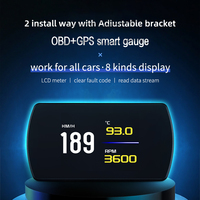 2025 Model baru P12S OBD2 Head up Display HUD alat diagnostik Speedometer mobil dengan RPM & alarm bahan bakar