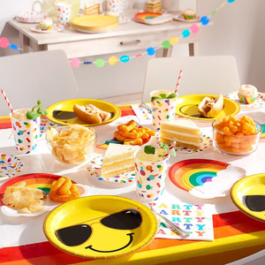 Assiettes et serviettes <span class=keywords><strong>de</strong></span> <span class=keywords><strong>table</strong></span> jetables personnalisées, 100 feuilles, avec logo, pour fêtes et déjeuners - Product Image 4