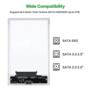 Type-C USB3.0 2.5-Inch Hard Disk Case Transparent HDD/SSD External <b>Enclosure</b> With Adapter for PC Computer Laptop 2.5inch HDD Enc - Product Image 6