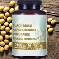 Capsules de Maca Noire, Ashwagandha, Fenugrec et Ginseng Panax ODM/OEM 2150mg – Énergie, Humeur, Équilibre Hormonal, Soutien Immunitaire – Complément Alimentaire pour Adultes
