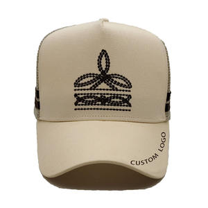 Gorras con logotipo bordado personalizado, 5 paneles <span class=keywords><strong>de</strong></span> ajuste profundo, perfil alto, cola <span class=keywords><strong>de</strong></span> caballo, gorras <span class=keywords><strong>de</strong></span> camionero, productos <span class=keywords><strong>de</strong></span> calidad, 2 rayas en blanco, gorra <span class=keywords><strong>de</strong></span> camionero <span class=keywords><strong>de</strong></span> campo - Product Image 4