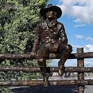 Grandes sculptures de cow-boy de voyage grandeur nature Statues en bronze occidental à vendre en extérieur - Product Image 3