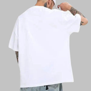 เสื้อยืดผู้ชายแขนสั้นสไตล์ลำลองขายส่ง เสื้อยืดคอตตอนทรงโอเวอร์ไซส์เนื้อหนา ดีไซน์เนอร์ เสื้อยืดทรงบ็อกซี่คุณภาพสูงแบบเรียบๆ สั่งทำได้ - Product Image 2