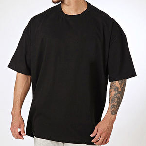 เสื้อยืดผ้าฝรั่งเศสเทอร์รี่คุณภาพสูง น้ำหนักมาก ทรงหลวม ไหล่ตก สั่งทำได้ ผู้ผลิตเสื้อยืดเปล่าสำหรับผู้ชาย - Product Image 1