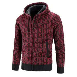 New Autumn And Winter Men's Hooded Cardigan Sweater Men's Sweater Coat Fashion Top Color Sweater