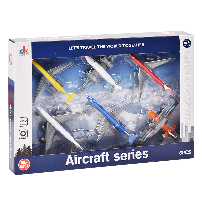 Kids Custom 6pcs Alloy Airasia Model Plane Diecast Toy for Ages 5