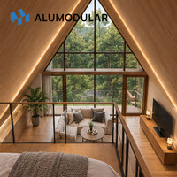 Casa Prefabricada en Forma de A, Hotel Triangular Llave en Mano, Villa Modular Completamente Amueblada para Ingeniería de Resorts