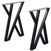 Pieds de Table ajustables en acier forgé noir, 3 pièces, Base métallique en fonte pour Table à manger, basse, forgé