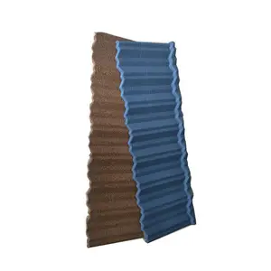 Moderne traditionelle Art Dächendesign für Villen blaue Farbe Stein beschichtete Stahl-Dachplatten römische Blech-Metall-Dachfliese