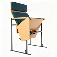 Sièges modernes en tissu à profil mince pour auditoriums et salles de théâtre, avec tablette d'écriture pliable et portable pour salles de conférence, églises et espaces compacts