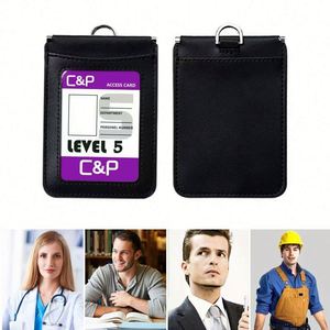 Business Pu Card <b>Holder</b> with Telescopic Buckle Office-Use Promotional Lanyard ID Card <b>Holder</b> - Product Image 2