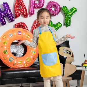 Nouveau design <span class=keywords><strong>Tablier</strong></span> de cuisine pour enfants, garçons, filles, jaunes, mignons et amusants, à la mode - Product Image 2