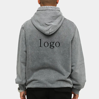 Vente en gros de sweats à capuche pour hommes, 400 g/m², personnalisables avec logo, coupe oversize, effet délavé à l'acide et vintage, style uni