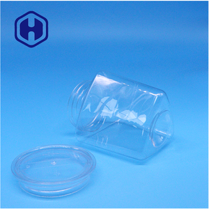 300ml cấp thực phẩm Cookie thực phẩm kẹo tam giác hình dạng vật nuôi nhựa rõ ràng <span class=keywords><strong>Jar</strong></span> với nắp rõ ràng - Product Image 2