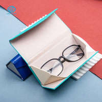 Étui à lunettes pliable en cuir fait main, boîte de rangement pour lunettes optiques, impression de logo, rangement pour lunettes – Grande Vente