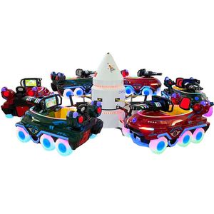 Manège d'extérieur 6 places pour enfants, avec fonction de levage rotatif, thème avion, piste arc-en-ciel, train, carrousel et balançoire, pour écoles et centres commerciaux - Product Image 2