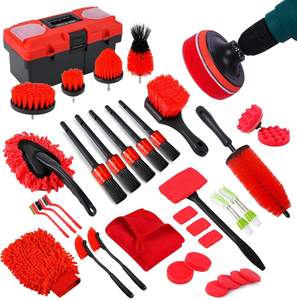 Kit de 26 brosses de detailing automobile, <span class=keywords><strong>brosse</strong></span> à neige, brosses de nettoyage pour <span class=keywords><strong>perceuse</strong></span>, tampons éponge de polissage, outils de nettoyage pour l'intérieur et l'extérieur de la voiture - Product Image 4