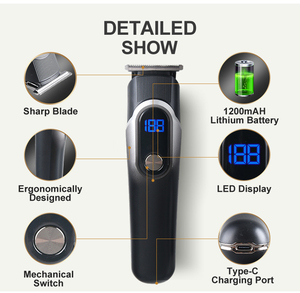 Ensemble de toilettage 5 en 1 pour homme, <span class=keywords><strong>tondeuse</strong></span> à cheveux interchangeable professionnelle pour le nez, les yeux, le corps et l'épilation - Product Image 2