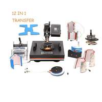 Presse à Chaud Combinée 12-en-1 de 15x15 Pouces avec Kit de Sublimation pour Impression sur T-shirts, Tasses, Casquettes, Assiettes, Stylos – Contrôle Numérique pour Bricolage Professionnel